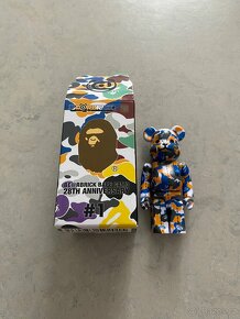 Bearbrick A Bathing Ape 28th Anniversary Camo #1 100% Blue/O - 3