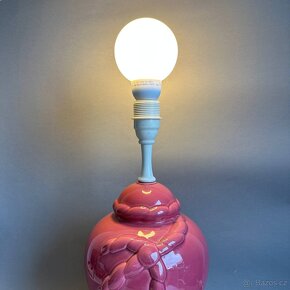 Velká designova růžová lampa. Retro Francie. - 3