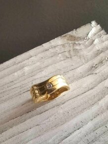 Zlatý prstýnek se zirkonem zlato 14K prsten - 3