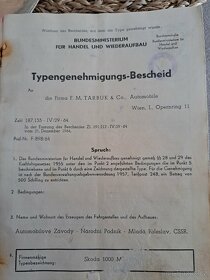 Papíry na Škoda 1000 MB r.v. 1965 - 4