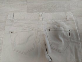 krémové kalhoty džínového typu - 4