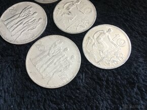 5 kusů starých stříbrných 10 a 20 Kč ČSR, každá mince jiná - 4