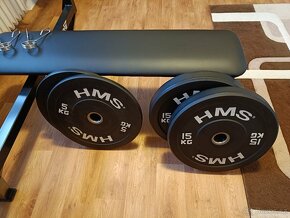 Benchpress lavice, osa a hms kotouce 140 kg - 4