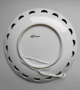 Vintage porcelánový talíř v květinovým vzorem - 4