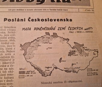 Noviny Nový lid - zabrání Sudet 1938, poněmčení zemí Českých - 4