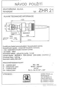 Závitořezná hlava reverzní NAREX Zhr 21 párkrát použitá - 4
