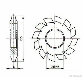 Modulová fréza M 2.5 x 20° na evolventní ozubení - 4