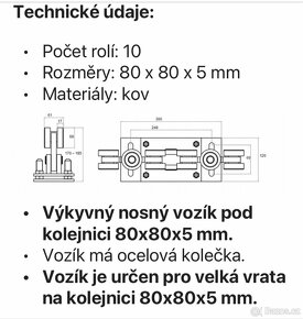 Pojízdný vozík na pojízdnou bránu - 4