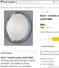 Stropní svítidlo vélké  Chrom / sklo nové - 4