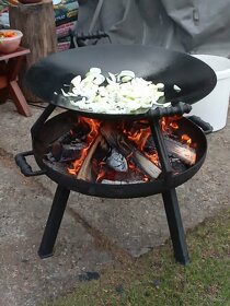 Pánev Wok na gril, ohniště, camping - 4