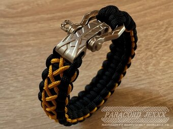 PARACORD náramek (19 cm) gold - black - 4