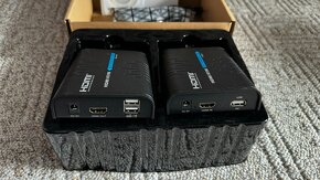 PremiumCord HDMI KVM extender s USB na 120m přes Cat5/6 - 4