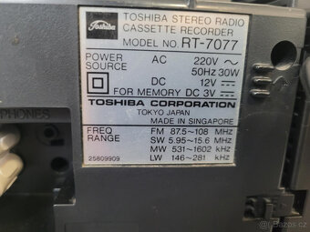 TOSHIBA RT 7077 ROK 1987 Krásný stav - 4