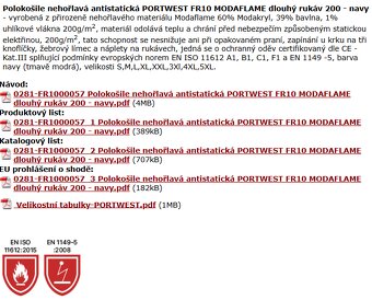 Polokošile (M) nehořlavá antistatická PORTWEST MODAFLAME - 4