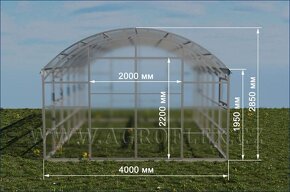 Skleník Agroflex RIMESSA L40V – šířka 4 m, délka 10 m - 4