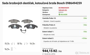 Brzdové destičky BOSCH AUDI A4/S4/A5/S5/Q5 - 4