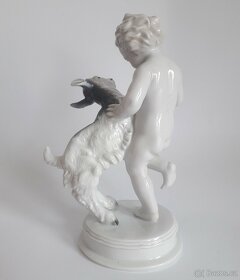 Starožitná porcelánová figura - putto a kůzle - Rosenthal - 4