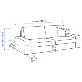 Gauč / pohovka - Ikea - model Kivik - 3 místná, délka 228cm - 4