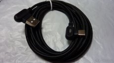 Datový+nab kabel+dioda USB typ C-90° 2m-černý-nový - 4