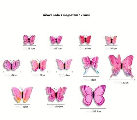 NOVÉ ZBOŽÍ -  3D motýlci - růžové sady - 4