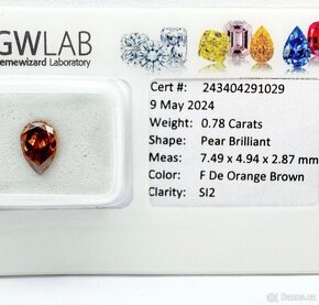 Přírodní investiční diamant 0.78ct. - Fancy/SI2 - GWLAB - 4