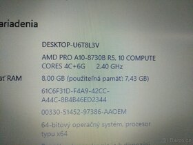 rozpredám funkčný notebook Hp elitebook 725 g4 - 4