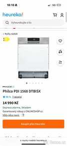 Philco PDI 1568 DTBISX vestavěná 60 cm zánovní. - 4