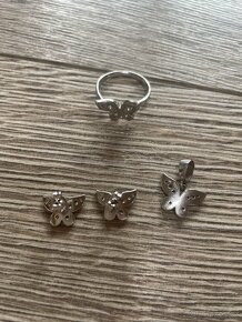 Souprava šperků, motýlci, stříbrný 925, značka Princess Jewe - 4