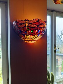 ORIGINAL TIFFANY - NÁSTĚNÁ LAMPA - VZÁCNA EDICE  "VAŽKY" - 4