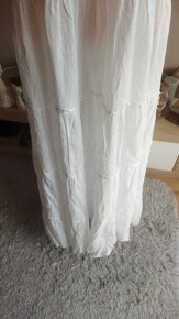 Krásné jednoduché dlouhé bílé maxi šaty - 4