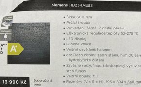 Nová vestavná trouba SIEMENS HB 234 AEB3 - 4