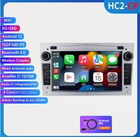 2GB Nové Android Autorádio Opel CarPlay, Astra, Vectra,Corsa - 4