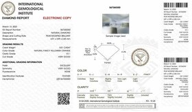 Diamant - Nat. Fancy Yellowish Orange - 0,51ct - VS1 - 4