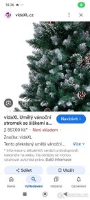 Umělý vánoční stromek se šiškami a bílým sněhem 200 cm - 4