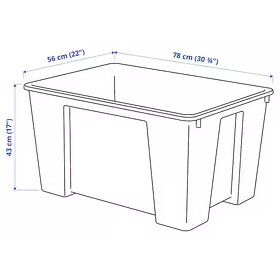 Plastová průhledná krabice 78x56x43 cm - 130 l - 4