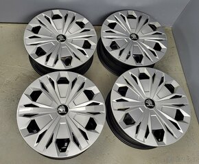 Originál 17" VW Škoda 5x112 Kodiaq Tiguan Tarraco +Poklice - 4