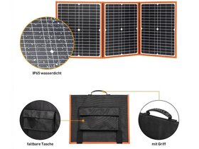 Přenosný solární panel - skládací solární nabíječka 60W - 4