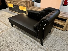 Luxusní CHESTERFIELD Lenoška hnědočerná Jako Nová - 4