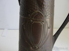 Starý, měděný džbán, 31cm, původ Belgie - 4