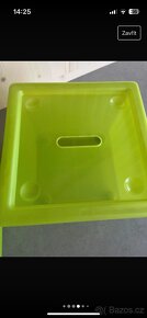 3x zelená krabice/plast.box s kolečky Ikea Vessla 39x39 - 4