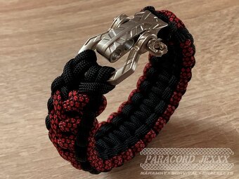 PARACORD náramek (18 cm) black - red - 4