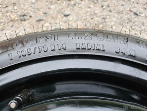 Úzké rezervní dojezdové kolo KONCERN 105/70 R14 4x100 - 4