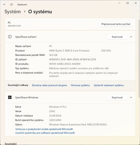 Herní PC- Ryzen 5 3600, 16GB RAM, NVME+HDD, RX5700 8GB,WIN10 - 4