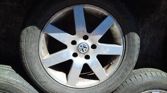 VW Sharan 7M sada 5x112 alu 6,5Jx16" + letní pneu 215/55/16 - 4