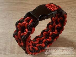 PARACORD NÁRAMEK (19 CM) ČERVENOČERNÝ - 4