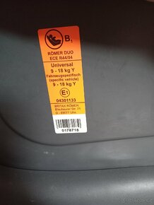 Autosedacka Britax Romer 9-18kg. Isofix nebo pásy. - 4