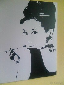 Design dekorativní obraz, Audrey Hepburn, rozměr: 900x900mm - 4