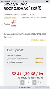 Rozpojovací Distribuční rozvaděč DCK SR522 - 4