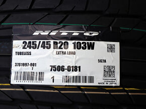 4x 245/45R20 NITTO – LETNÍ – NOVÉ – CAMARO CHALLENGER VOLVO - 4