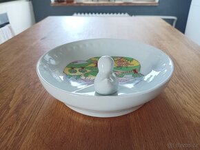 RUČNĚ MALOVANÝ DĚTSKÝ PORCELÁNOVÝ TERMOTALÍŘ LIMOGES FRANCIE - 4